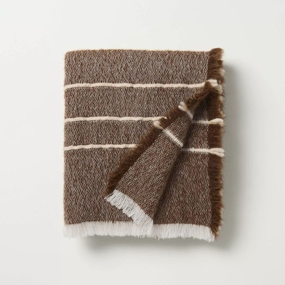 Cozy Stripe Throw Blanket Brown/Tan - Hearth & Hand Magnolia, Target